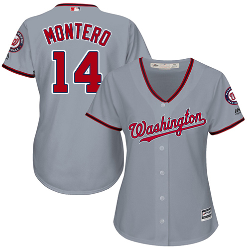 Nationals #14 Miguel Montero Grey Road Women's Stitched MLB Jersey